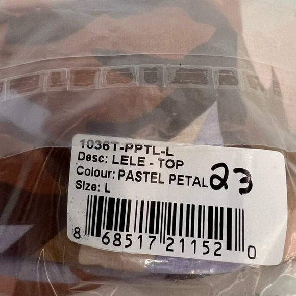 NWT Fox Stone Swim LeLe Bikini Top, Bandeau, Pastel Petal Brown/Pink, size Large - Picture 16 of 16